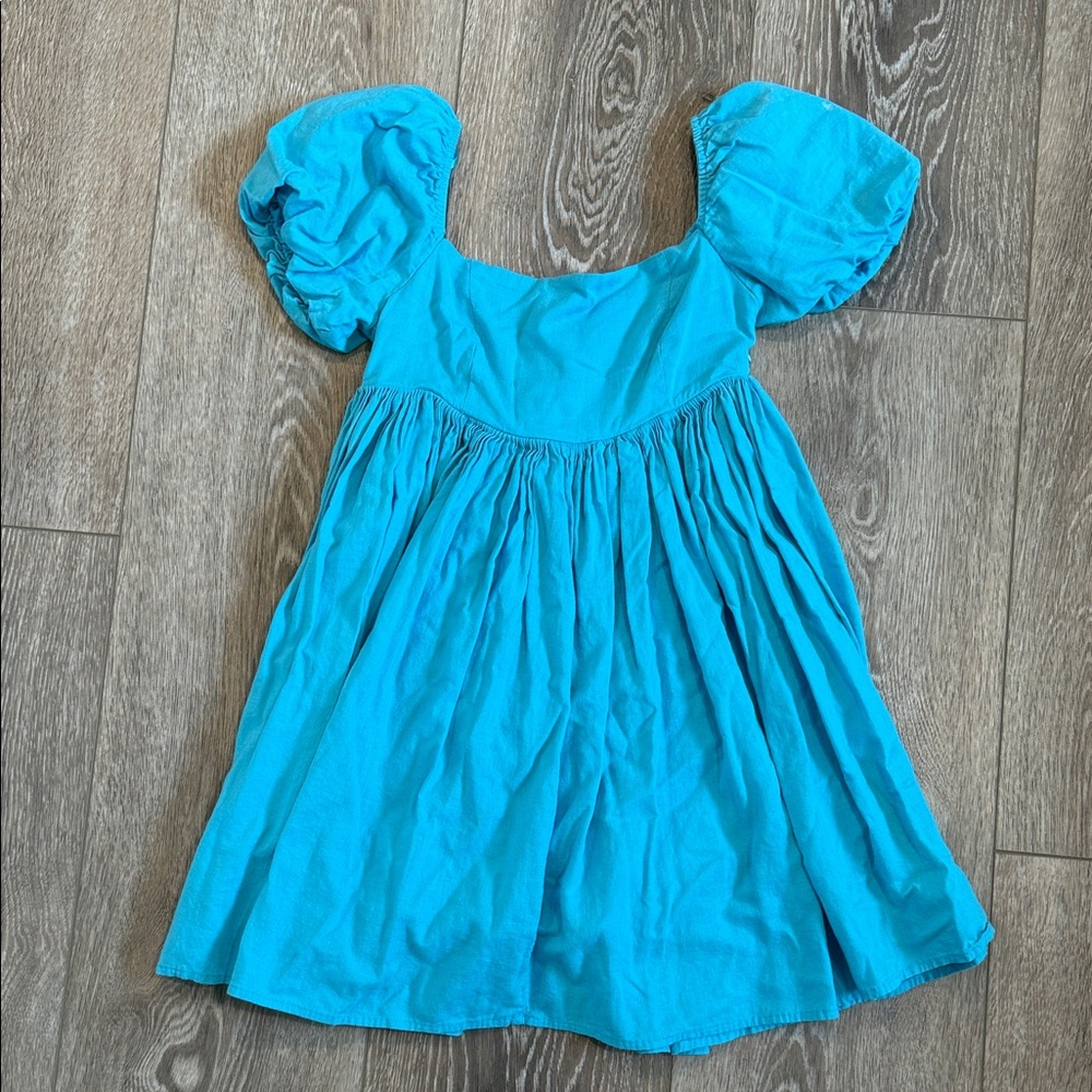 MARBLE Turquoise Gathered Top